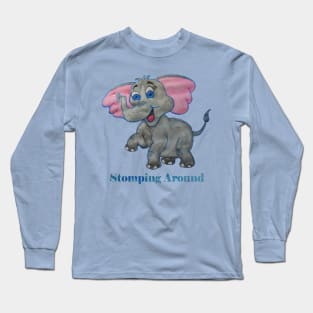 Stomping Around - Elephant Long Sleeve T-Shirt
